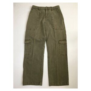 YOUNG FABULOUS & BROKE Green Wide Leg Flap Pockets Cargo Pant